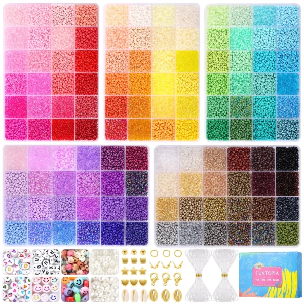 Beads for Jewelry Making, Funtopia 120 Colors 44000+ Pcs