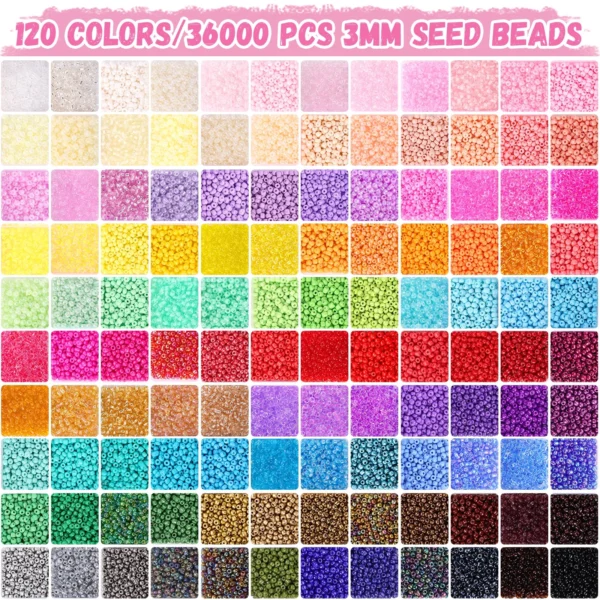 Beads for Jewelry Making, Funtopia 120 Colors 44000+ Pcs - Image 3