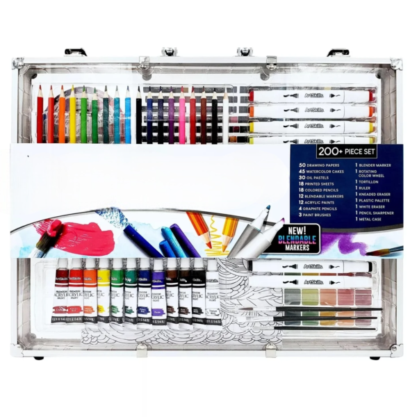 200-Pcs Drawing Set Essential Portable Premium aKit