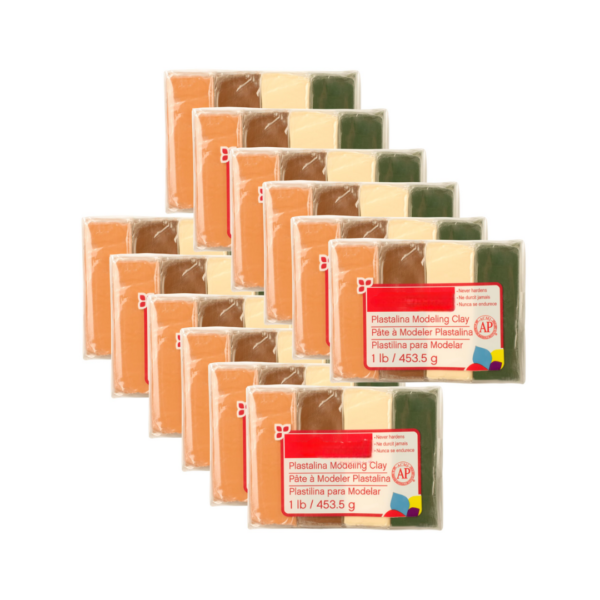 1lb. Earth Colors Plastalina Modeling Clay - Bulk 12 Pack - Image 3